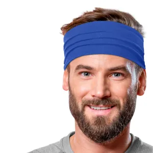 Men's Headbands Cotton Jersey 5" Wide Sports Fitness Yoga Made in the USA Royal