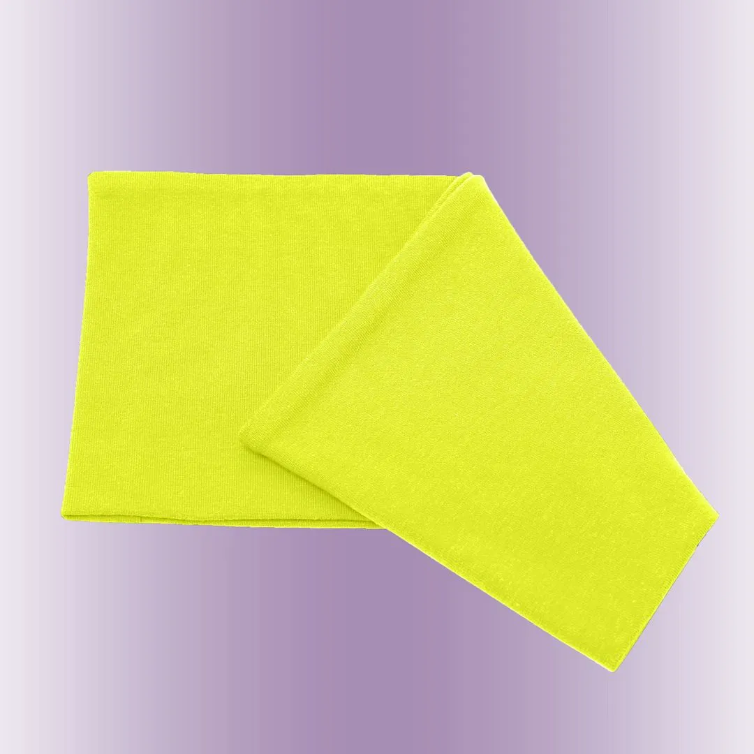 Men's Headbands Cotton Jersey 5" Wide Sports Fitness Yoga Made in the USA Yellow Neon