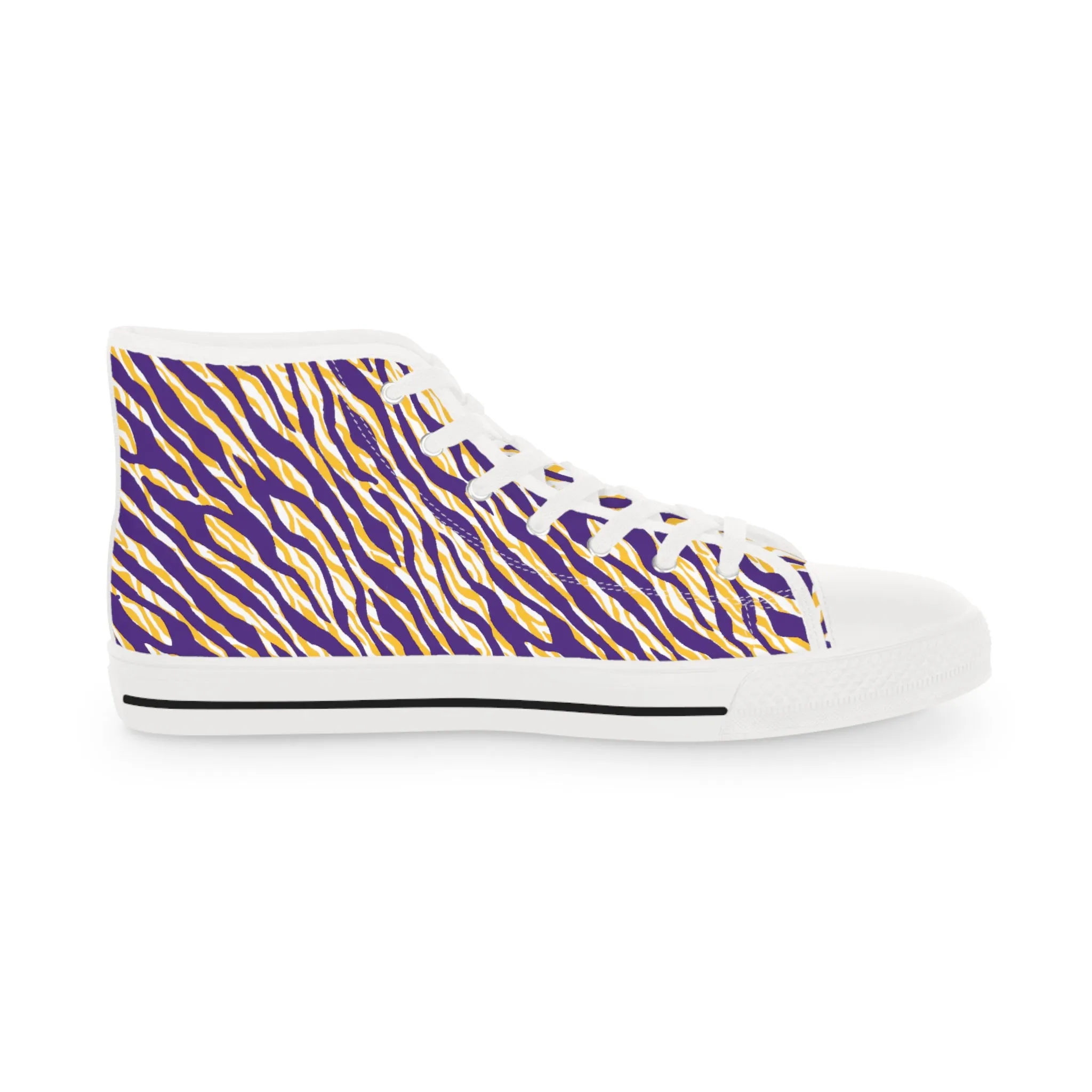 Men's High Top Sneakers - Zebra Print