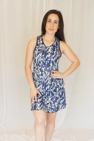 Navy Sprigs & Leaves Flounce Skort