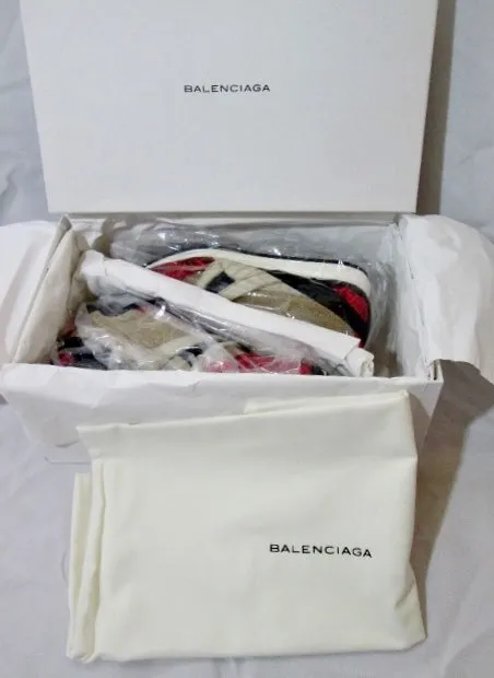 NEW Womens BALENCIAGA TRAINERS PRINTED CAL Sneaker Shoe 36 6 BEIGE NIB