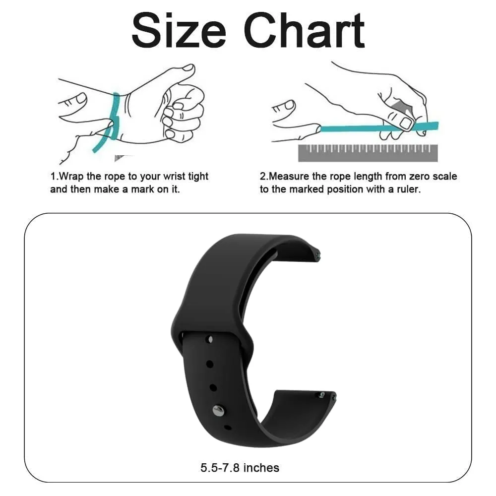 Nioxik Soft Silicone Strap for Compatible with Goqii Smart Vital Fitness Spo2 Smart Watch Sports Band Only [Not for Any Other Models] (Black)