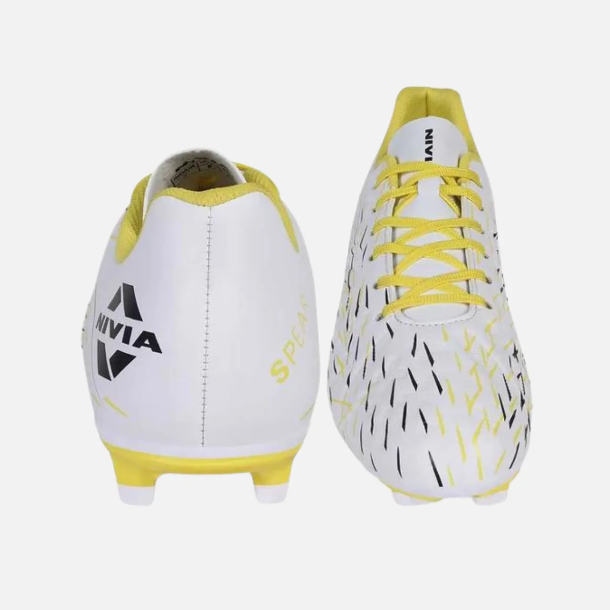 Nivia Spear Men's Football Studs -White/Yellow