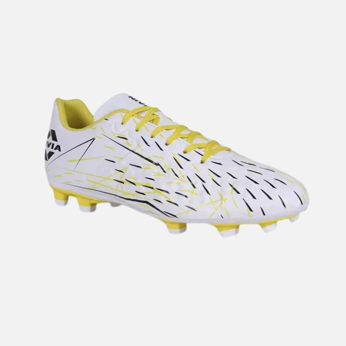 Nivia Spear Men's Football Studs -White/Yellow