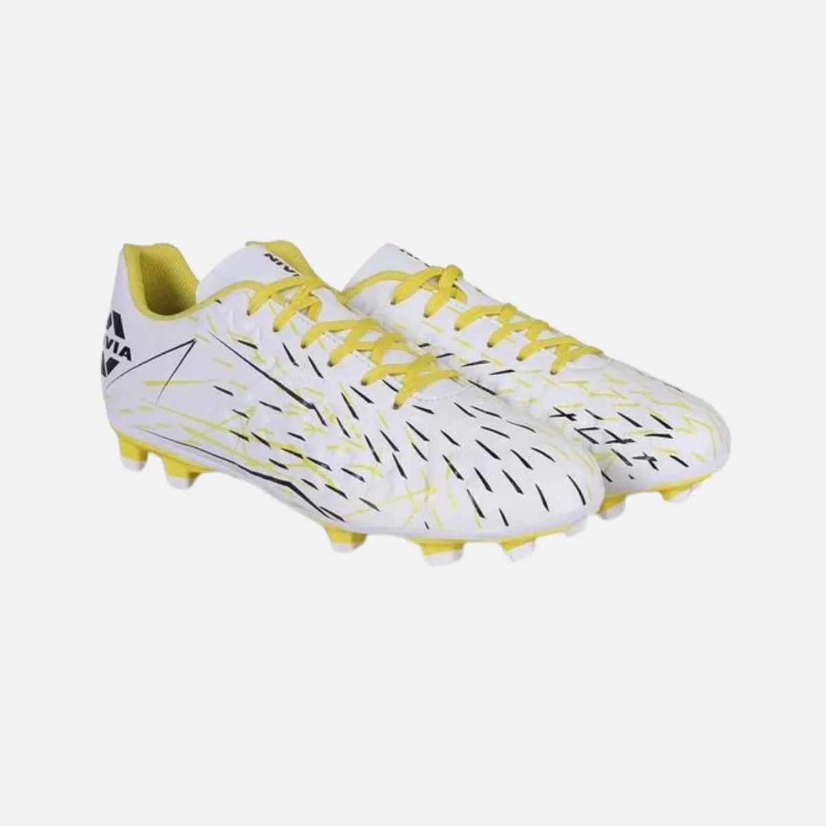 Nivia Spear Men's Football Studs -White/Yellow