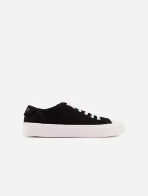 Olive Women's Recycled Cotton Vegan Pump Sneakers | Black