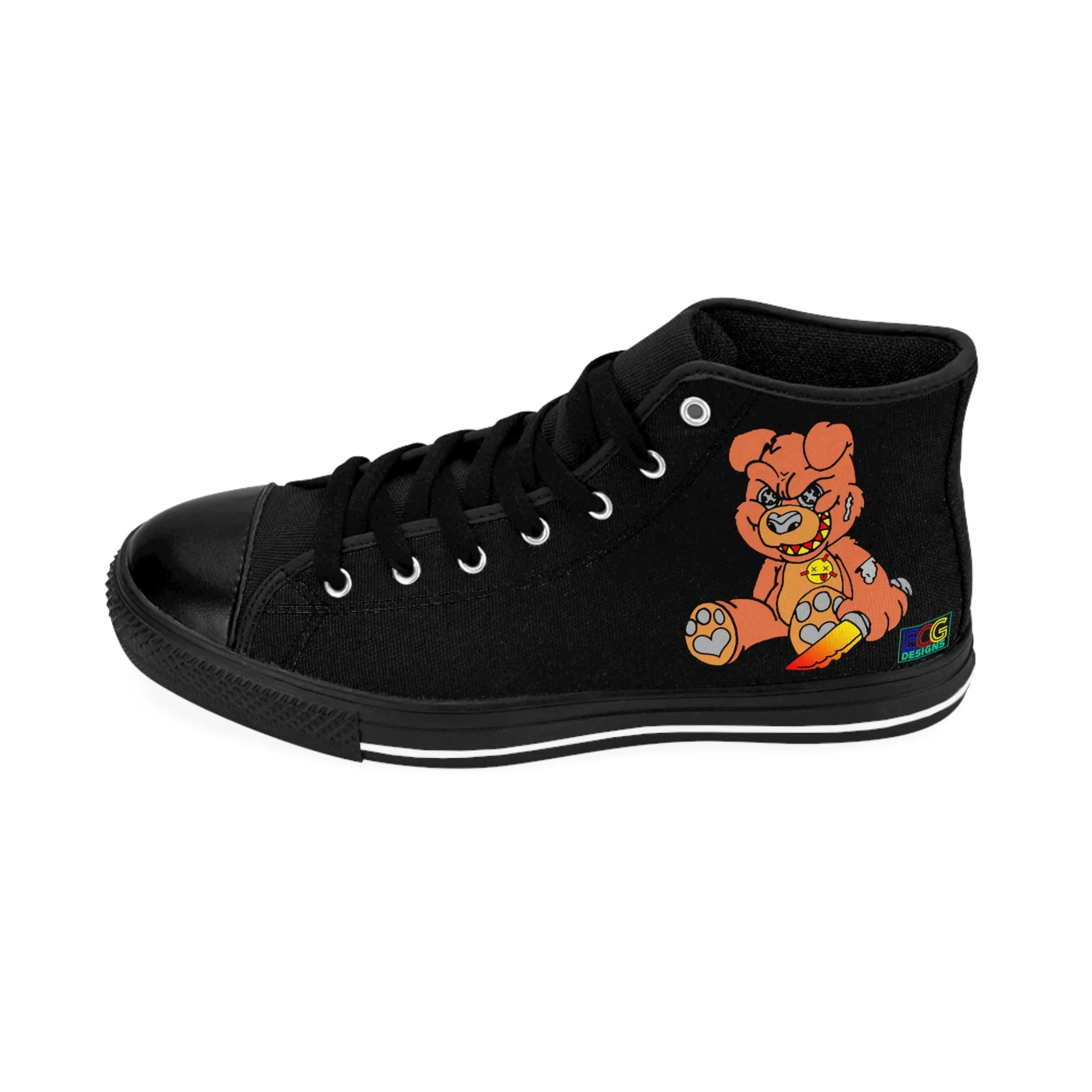 Orange Demon Bear Men's Classic Sneakers