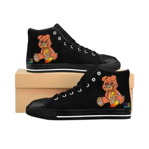 Orange Demon Bear Men's Classic Sneakers