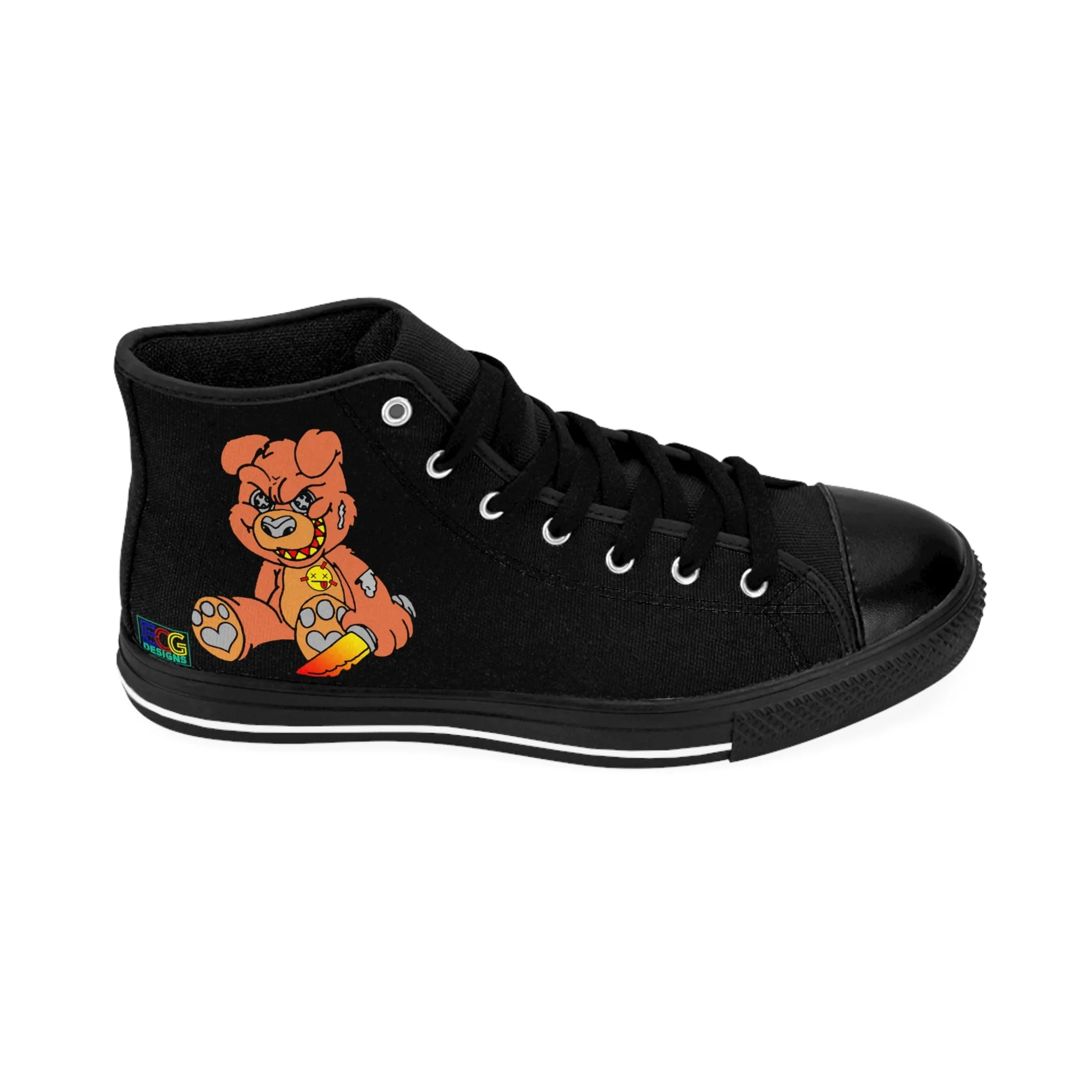 Orange Demon Bear Men's Classic Sneakers