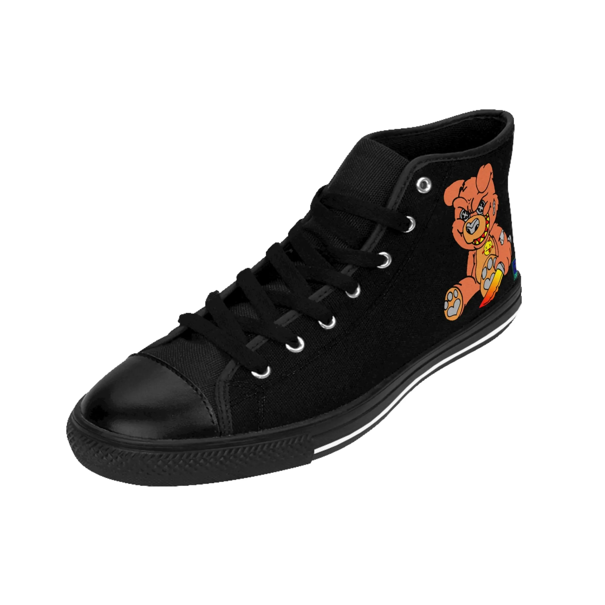 Orange Demon Bear Men's Classic Sneakers