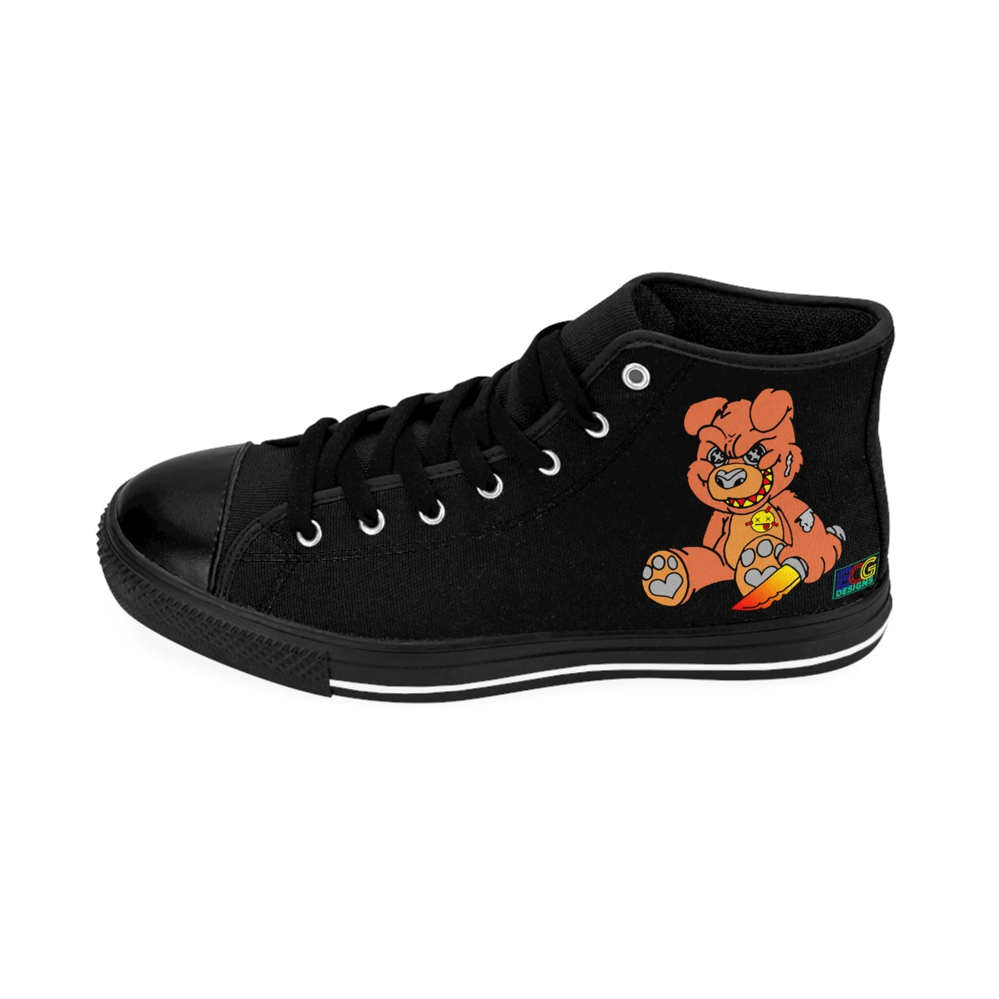 Orange Demon Bear Women's Classic Sneakers