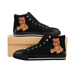 Orange Demon Bear Women's Classic Sneakers