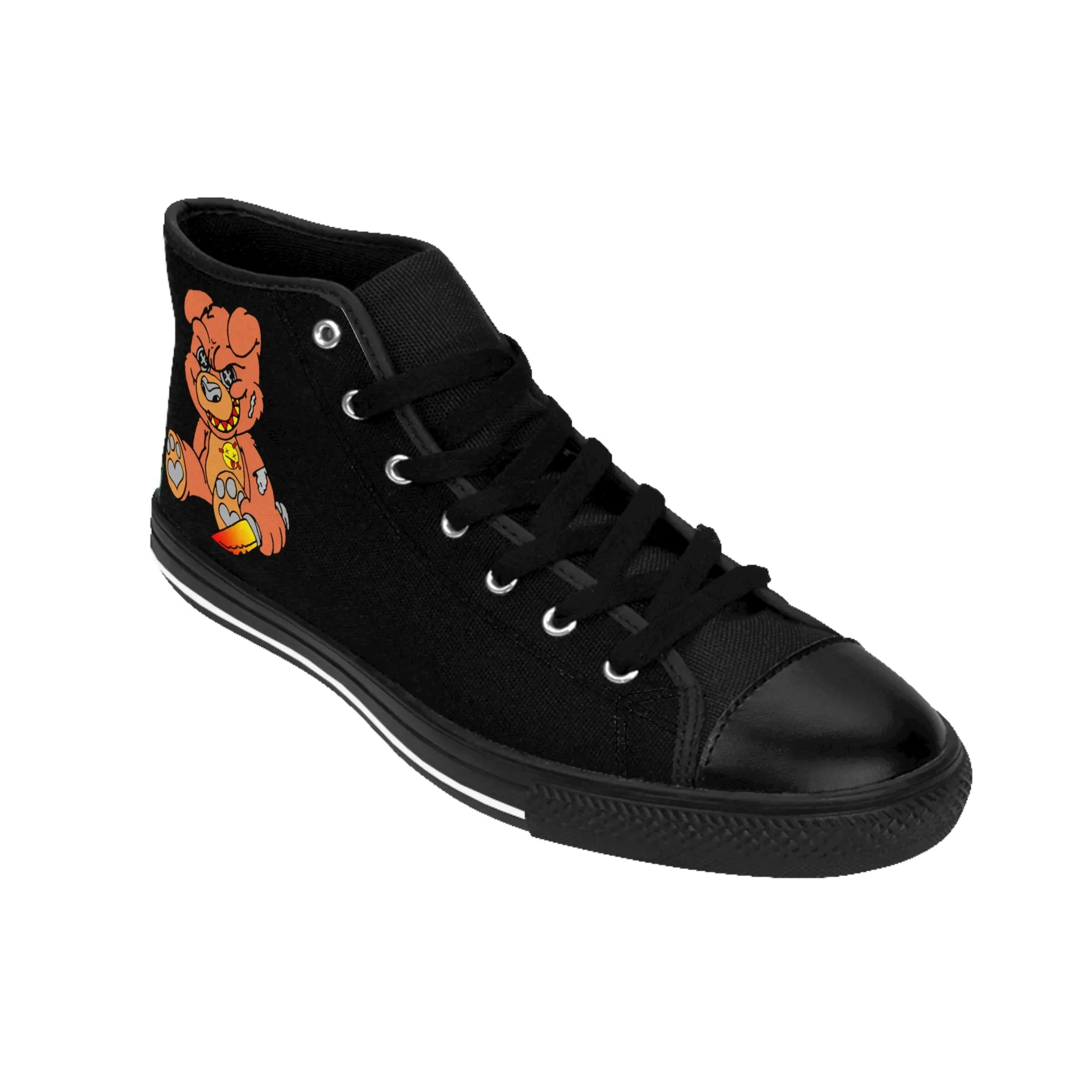 Orange Demon Bear Women's Classic Sneakers