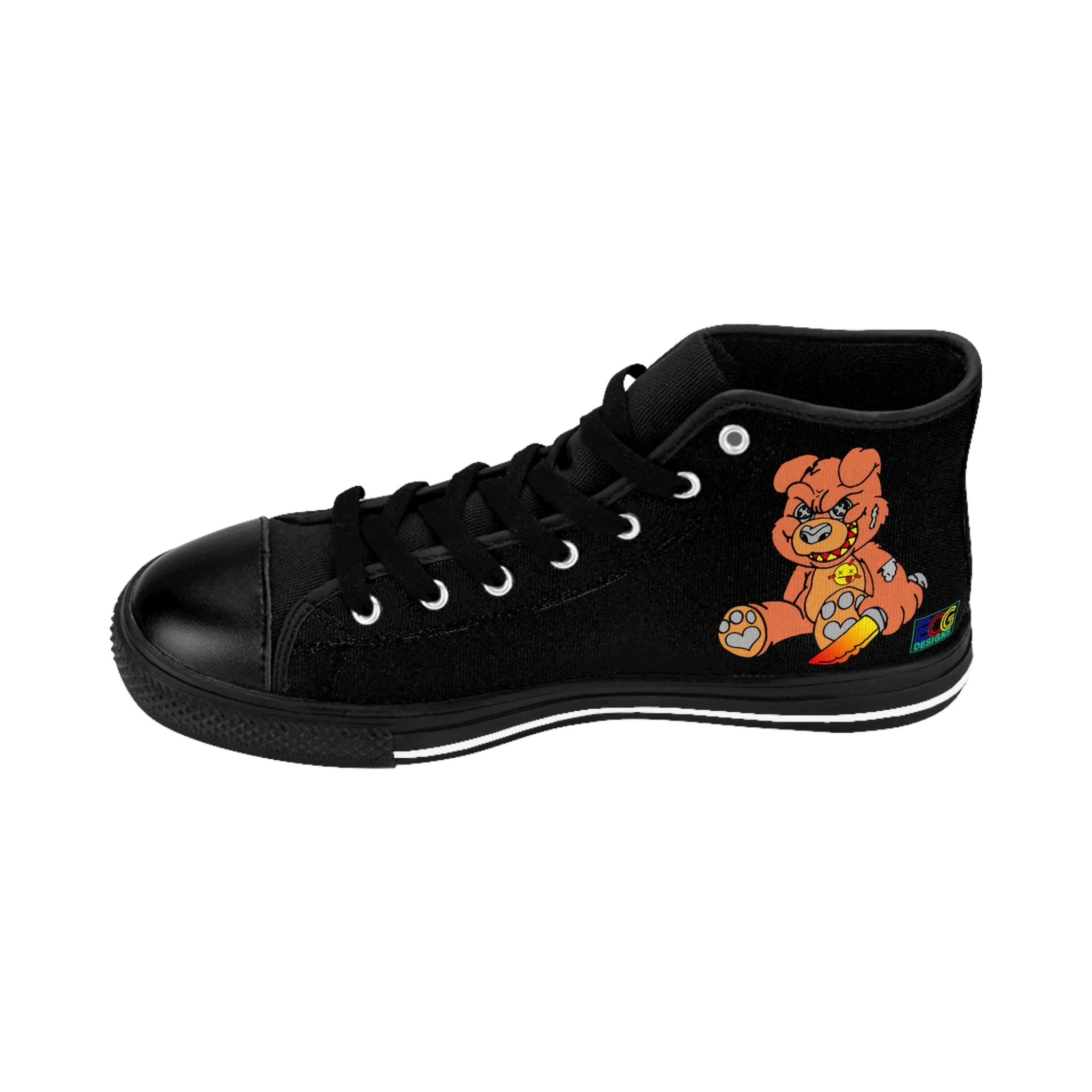 Orange Demon Bear Women's Classic Sneakers