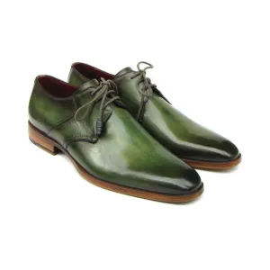 Paul Parkman Men's Handmade Designer Shoes Derby Designer Shoes Green Oxfords (PM5247)