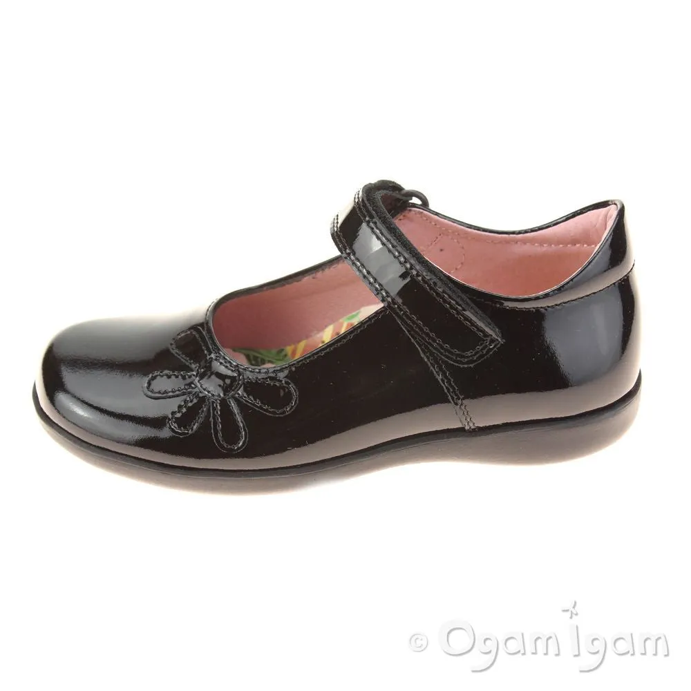 Petasil Bonnie Girls Black Patent School Shoe