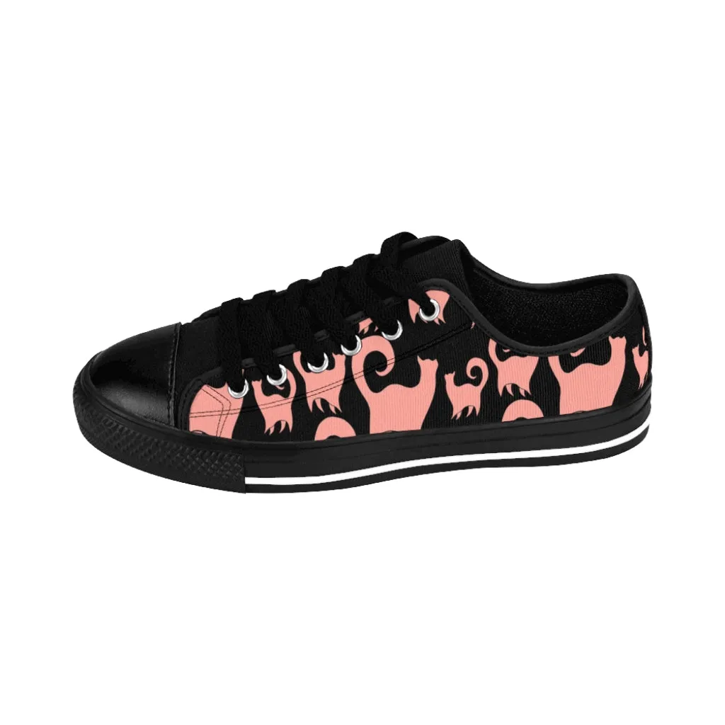 Pink Snobby Cats Pattern Women's Sneakers