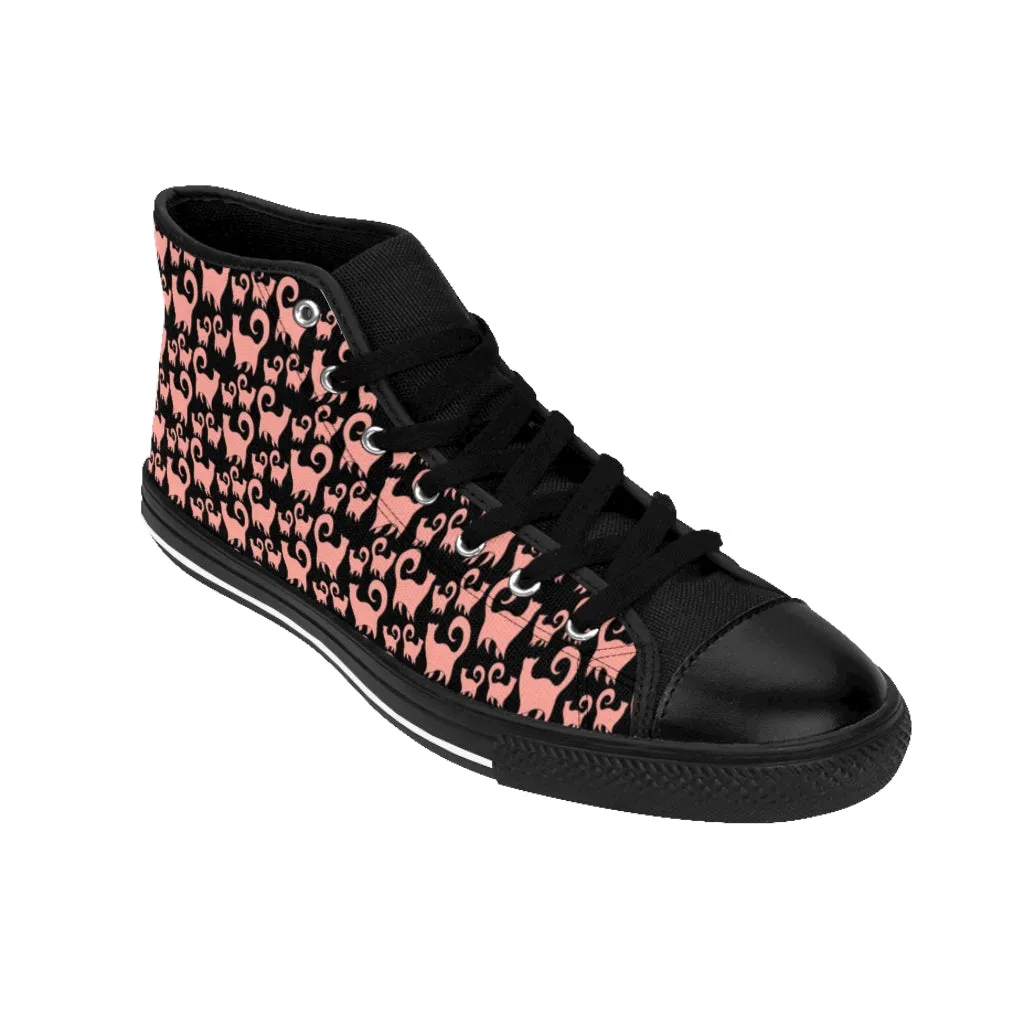 Pink Snobby Cats Women's High-top Sneakers