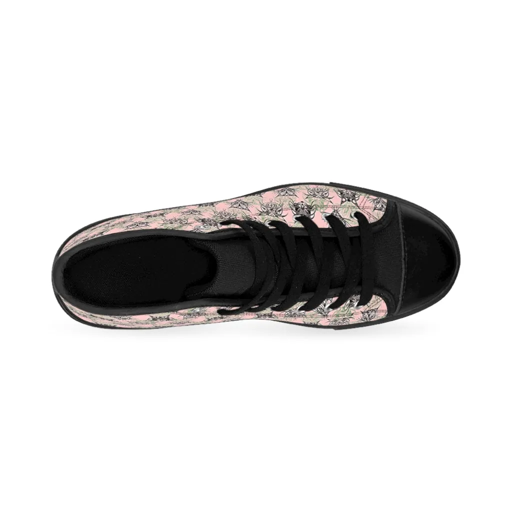 Pink Tribal Cats Women's High-top Sneakers