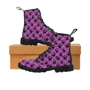 Purple Snooty Cats Cocktails Women's Canvas Boots