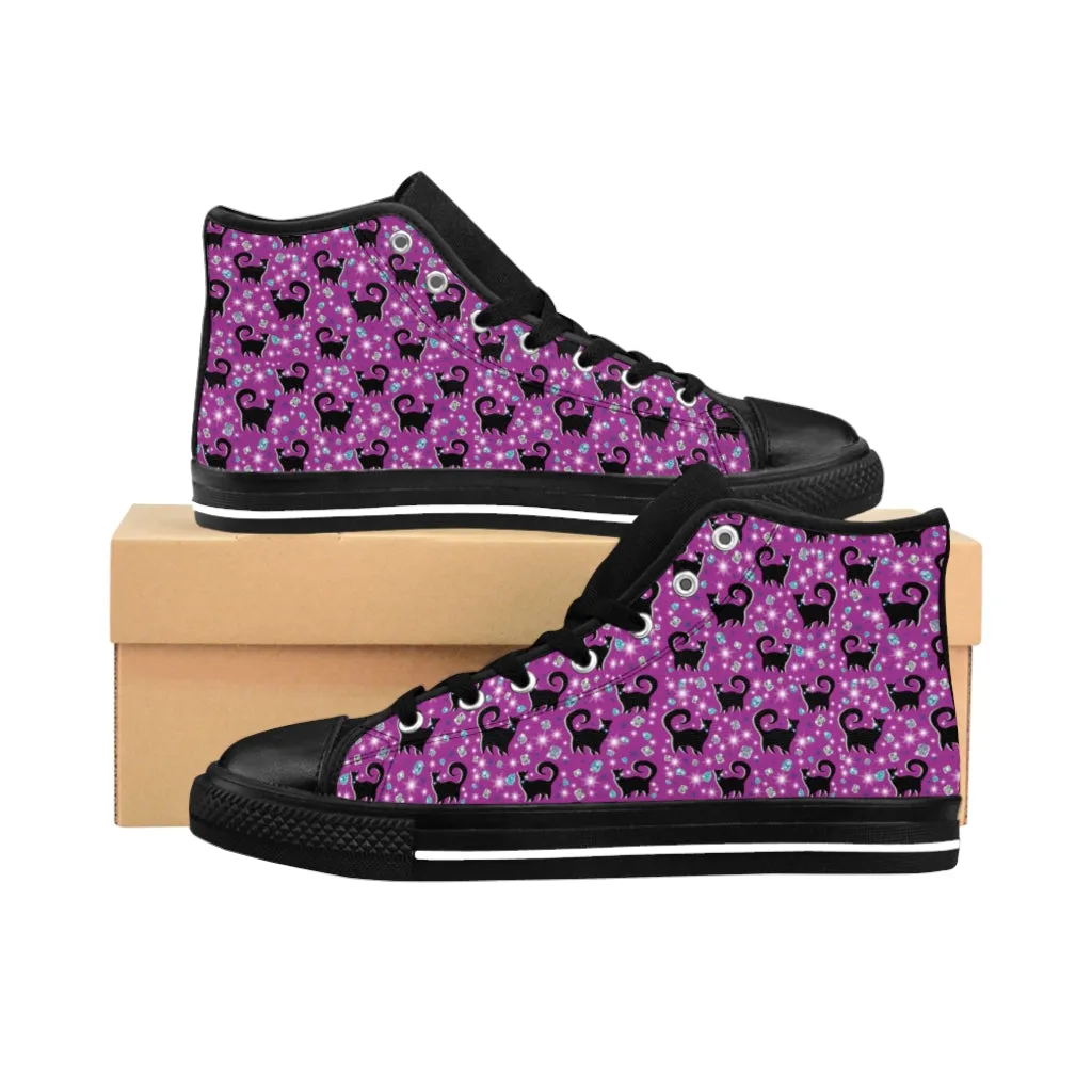 Purple Snooty Cats Cocktails Women's High-top Sneakers