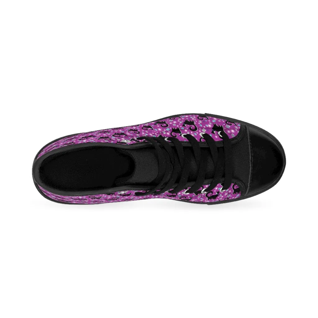 Purple Snooty Cats Cocktails Women's High-top Sneakers