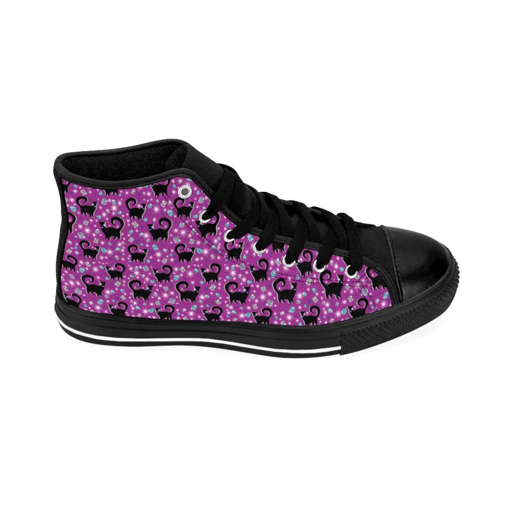 Purple Snooty Cats Cocktails Women's High-top Sneakers