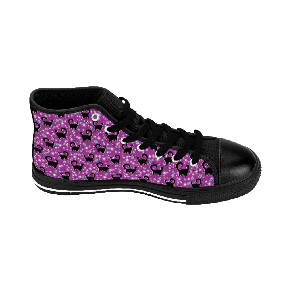 Purple Snooty Cats Cocktails Women's High-top Sneakers