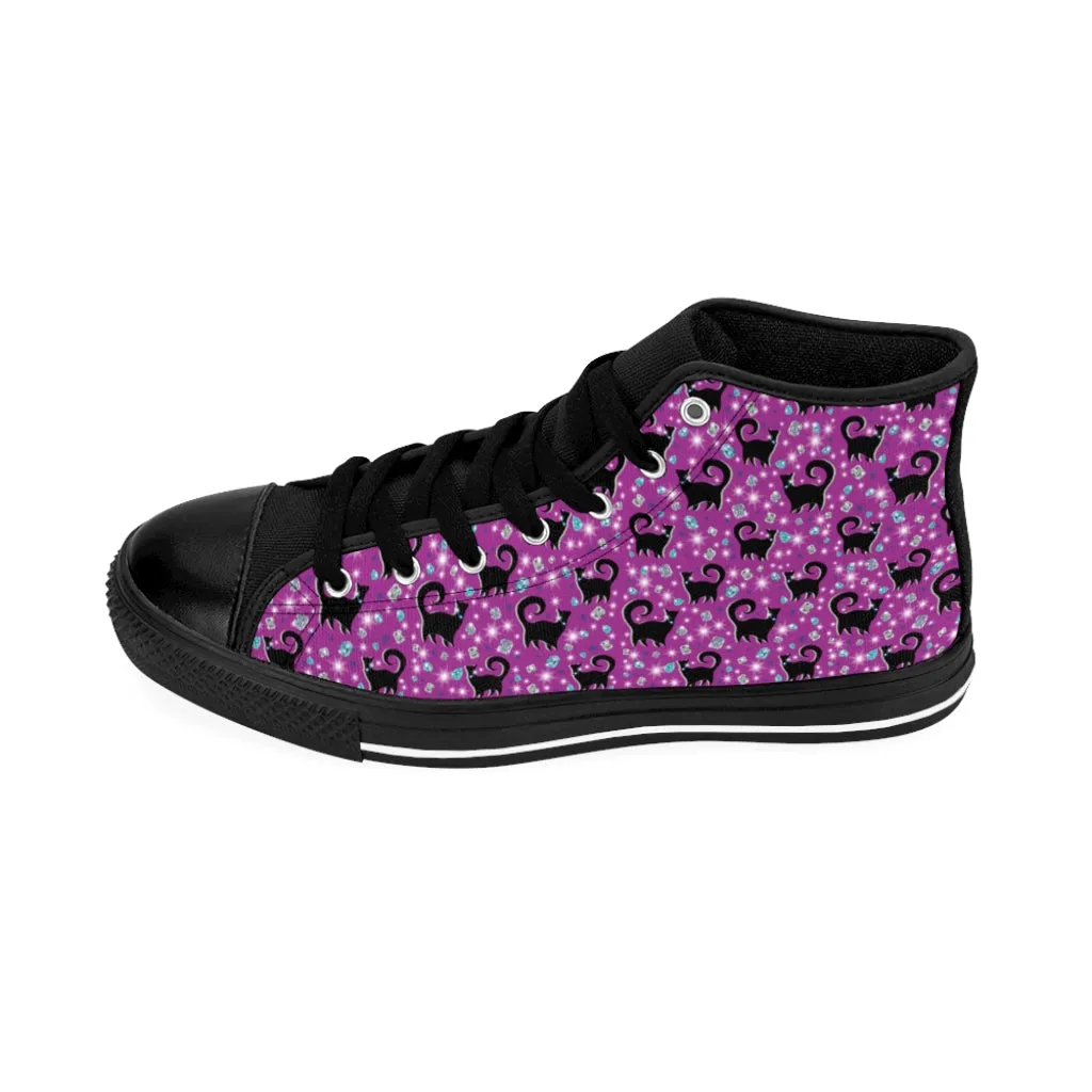 Purple Snooty Cats Cocktails Women's High-top Sneakers