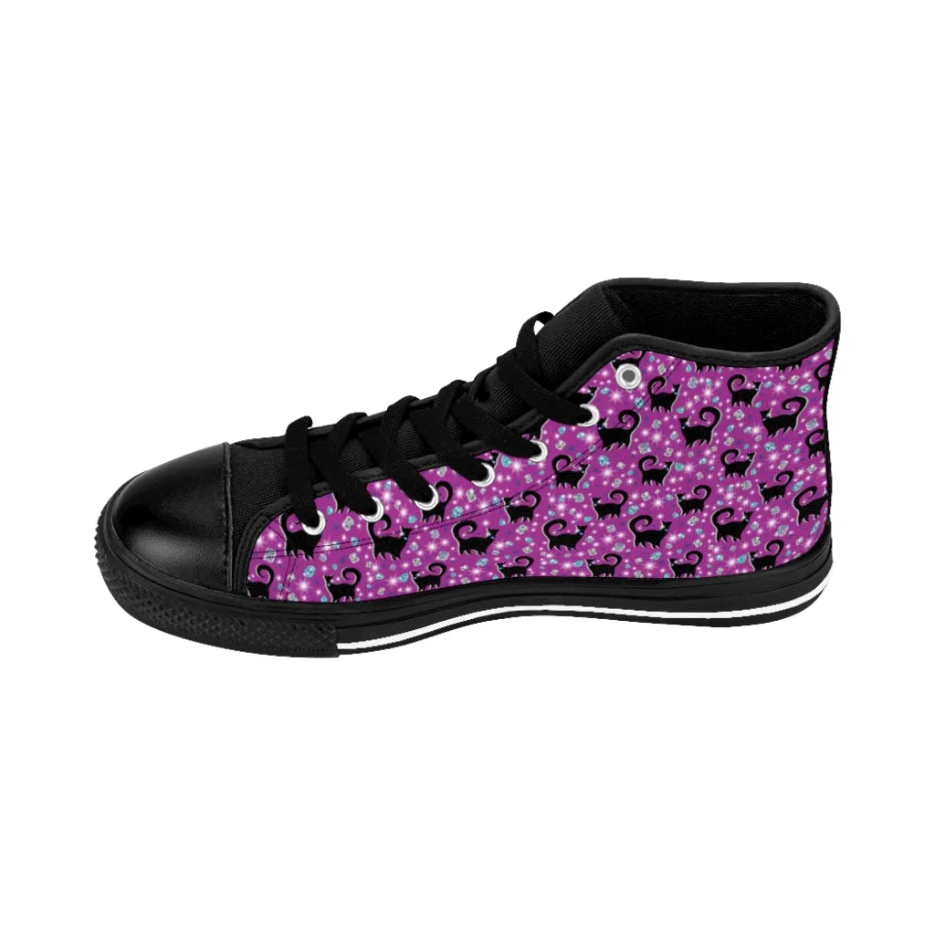 Purple Snooty Cats Cocktails Women's High-top Sneakers