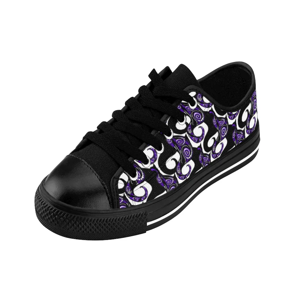 Purple Swirly Cats Women's Sneakers