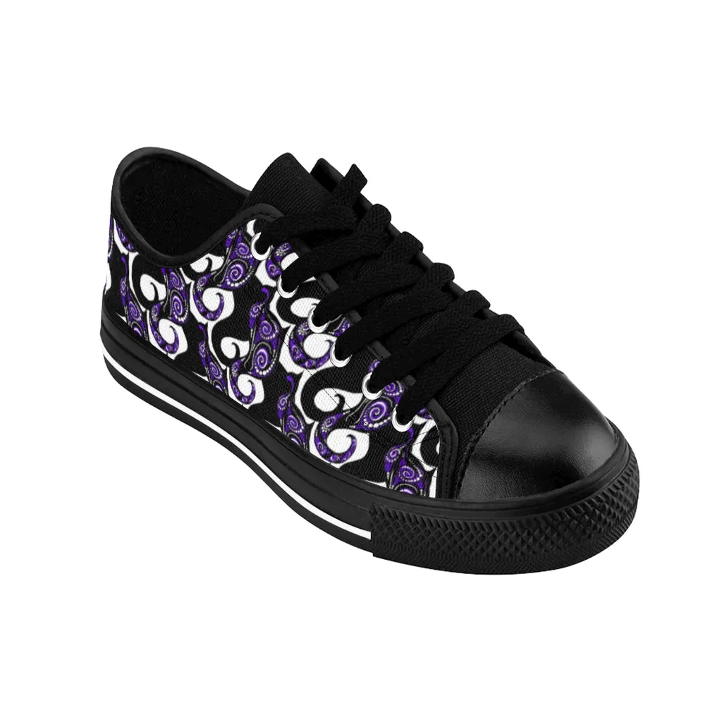 Purple Swirly Cats Women's Sneakers