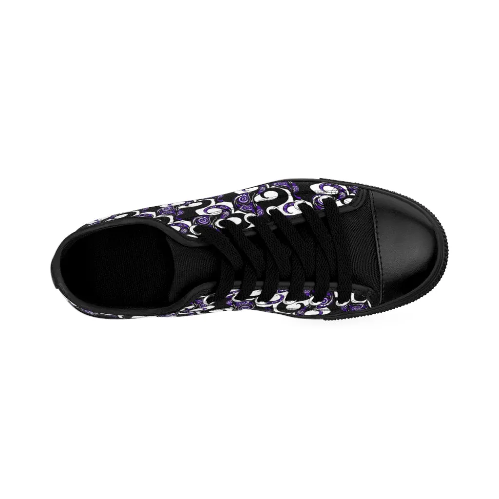 Purple Swirly Cats Women's Sneakers