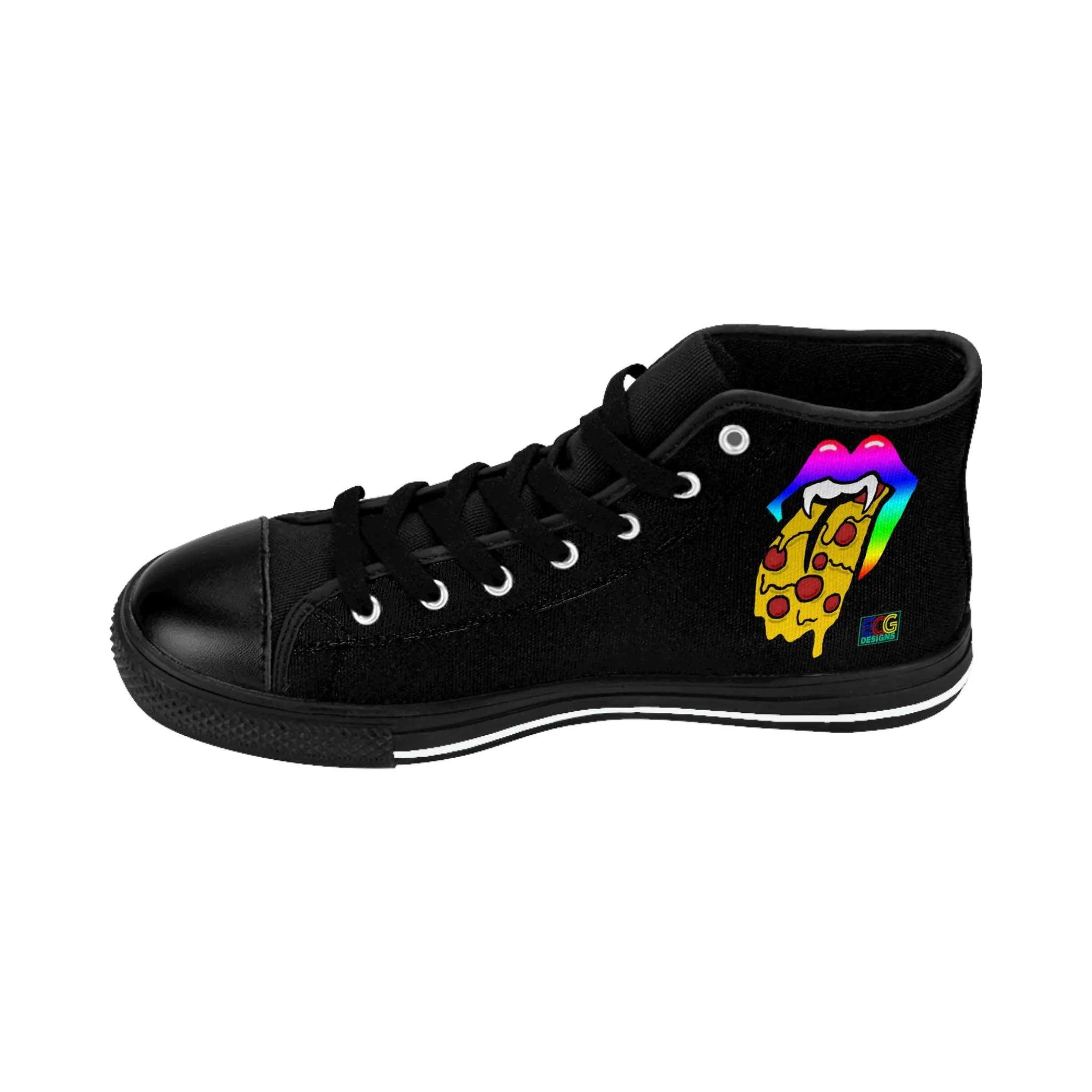 Rainbow Pizza Tongue Men's Classic Sneakers