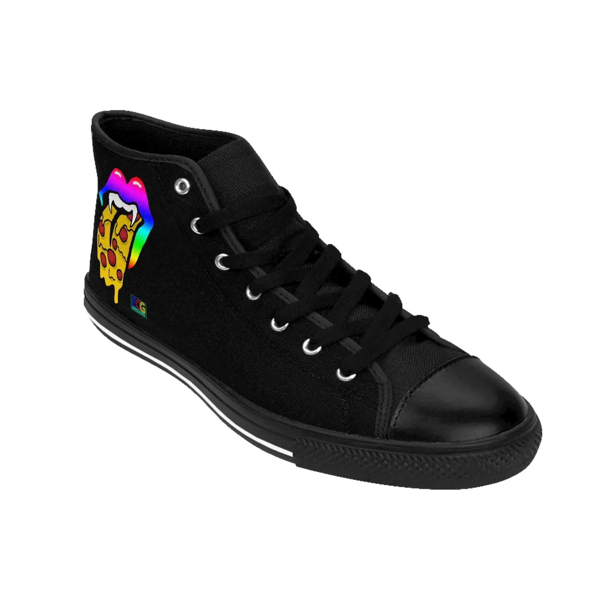 Rainbow Pizza Tongue Men's Classic Sneakers