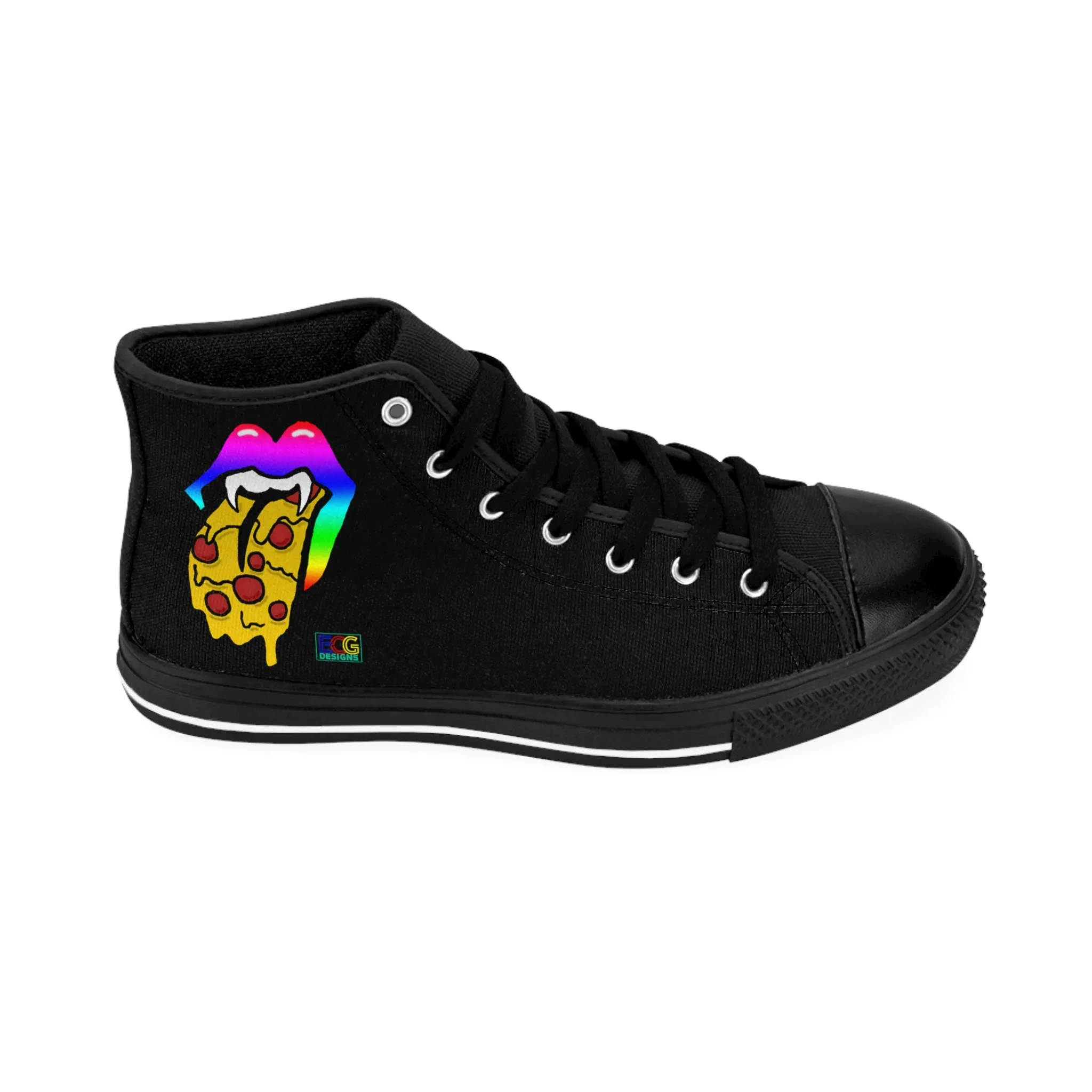 Rainbow Pizza Tongue Women's Classic Sneakers