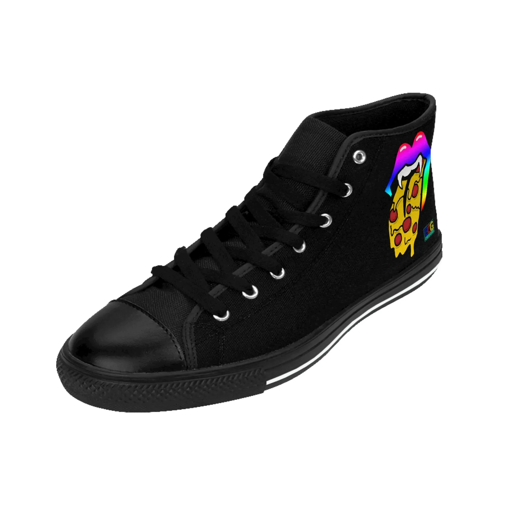 Rainbow Pizza Tongue Women's Classic Sneakers