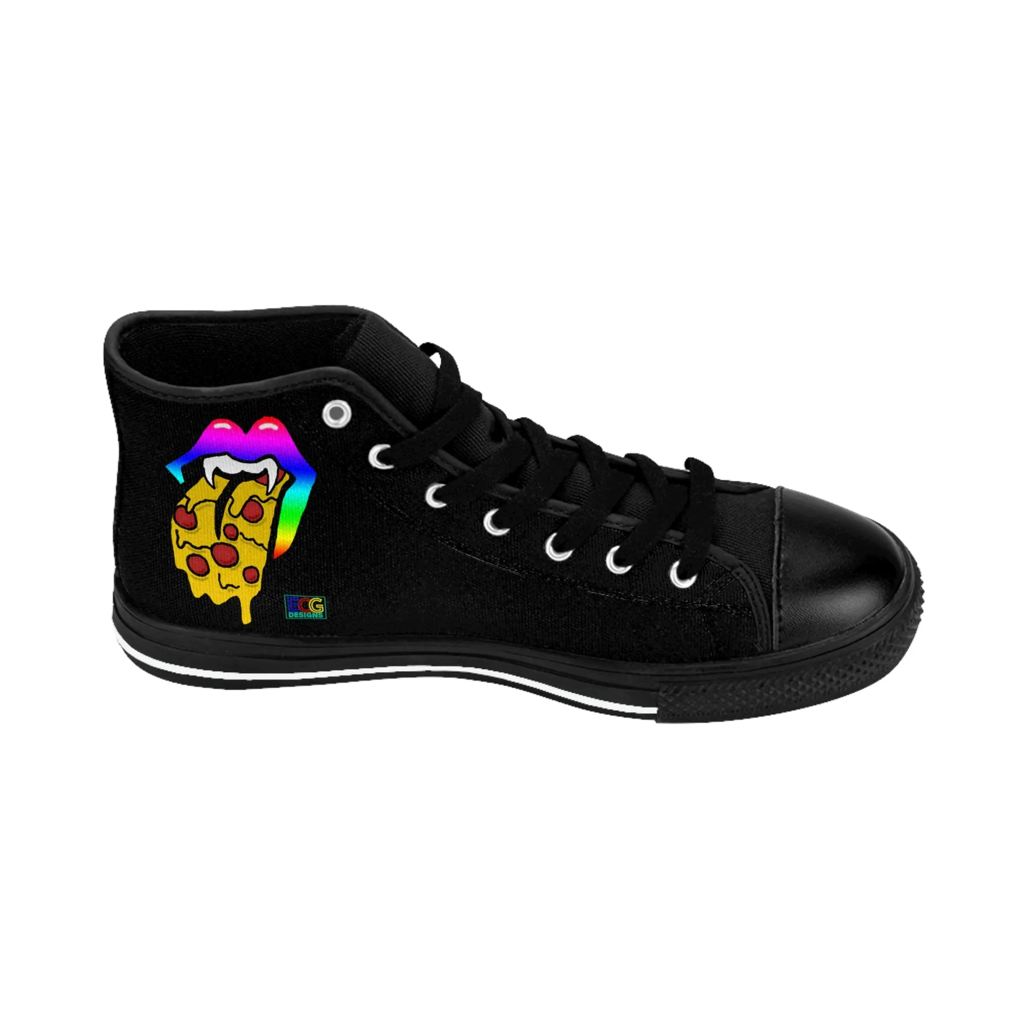 Rainbow Pizza Tongue Women's Classic Sneakers