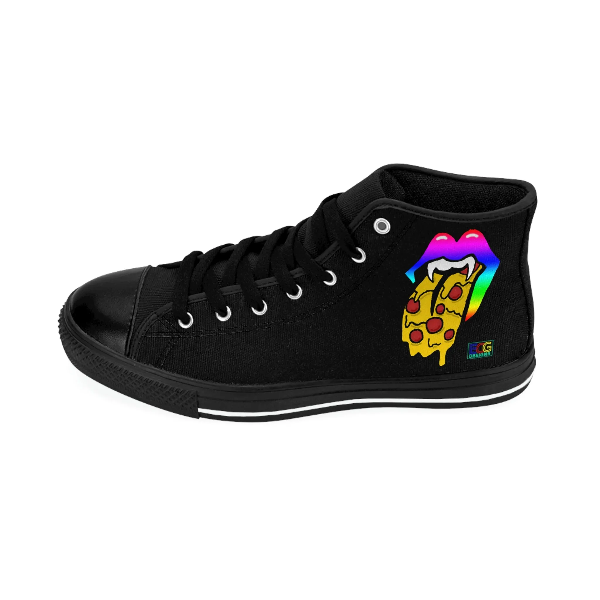 Rainbow Pizza Tongue Women's Classic Sneakers