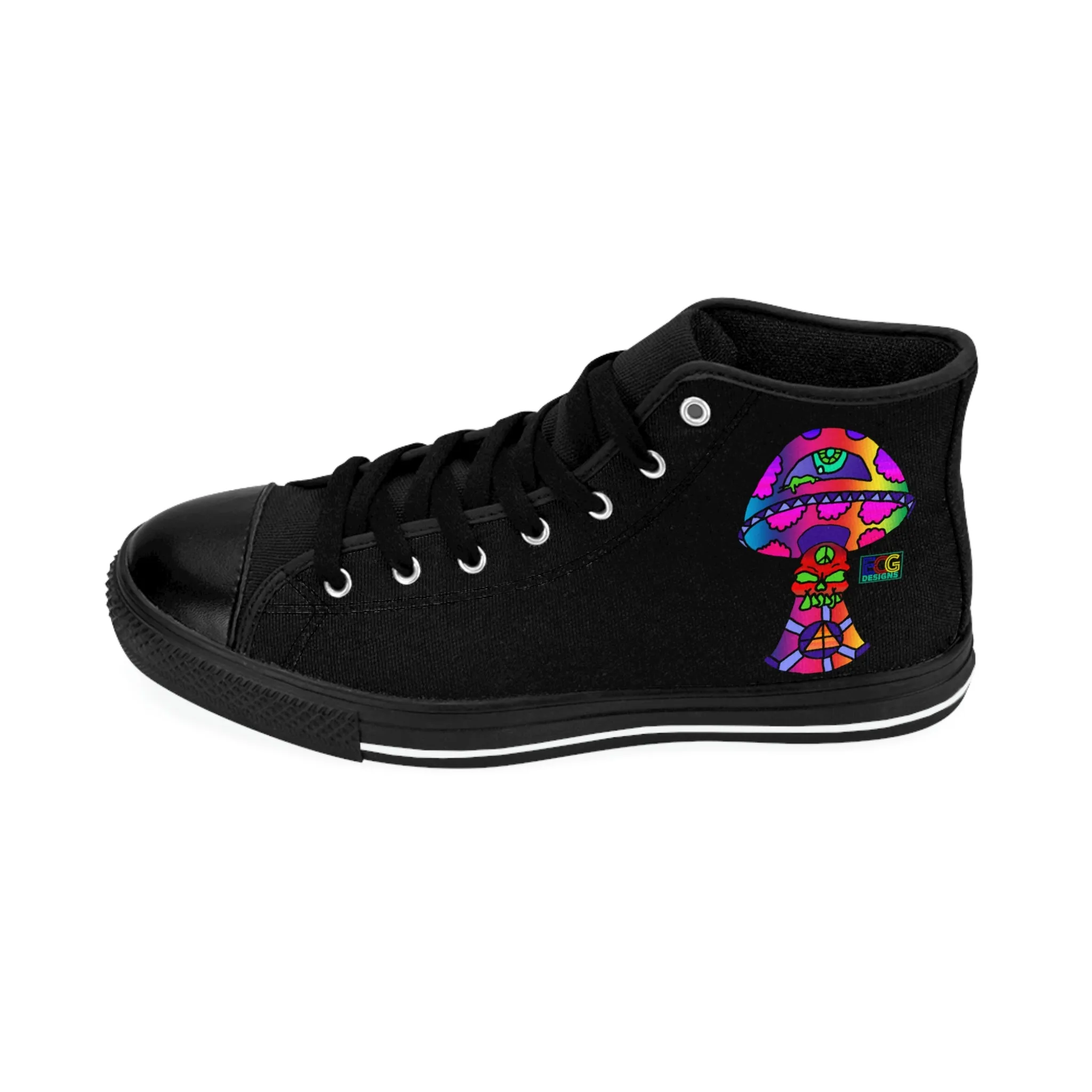 Rainbow Skull Shroom Men's Classic Sneakers