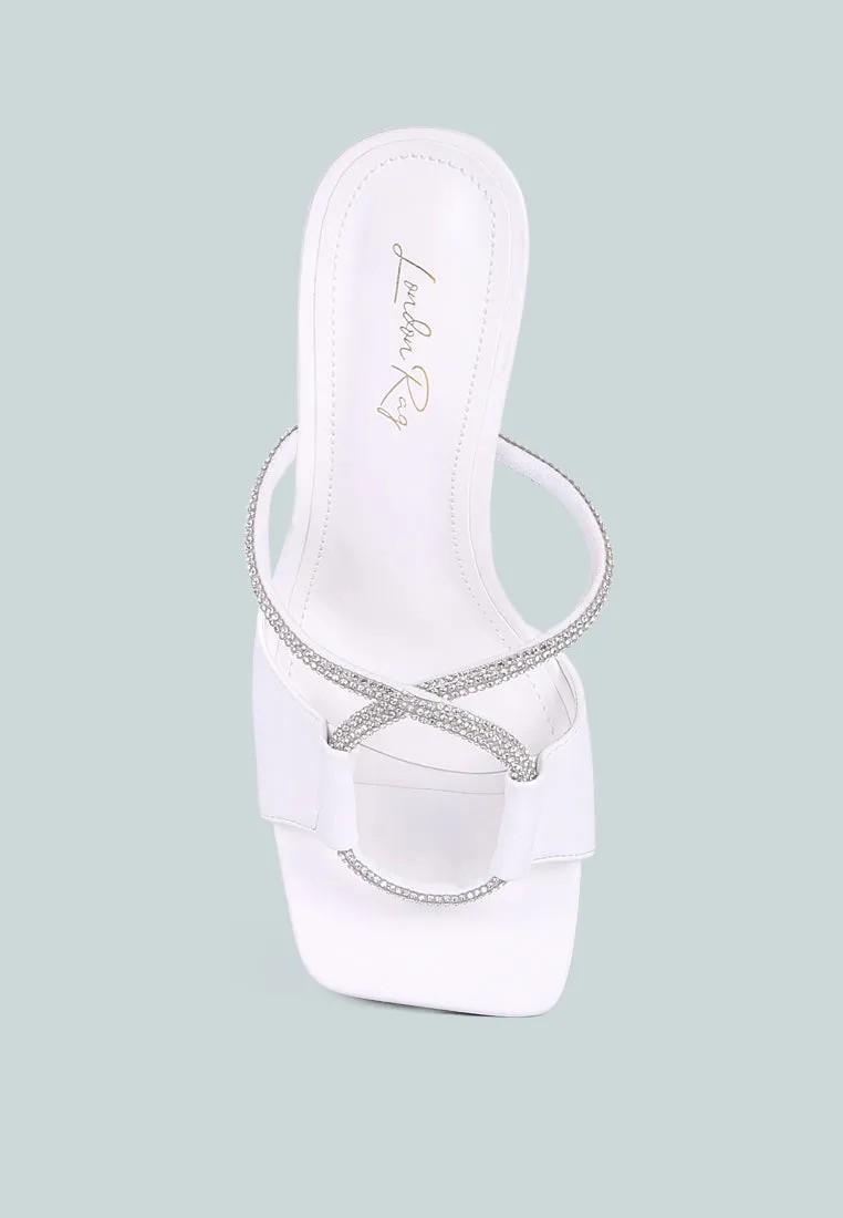 rhinestone embellished clear sandals