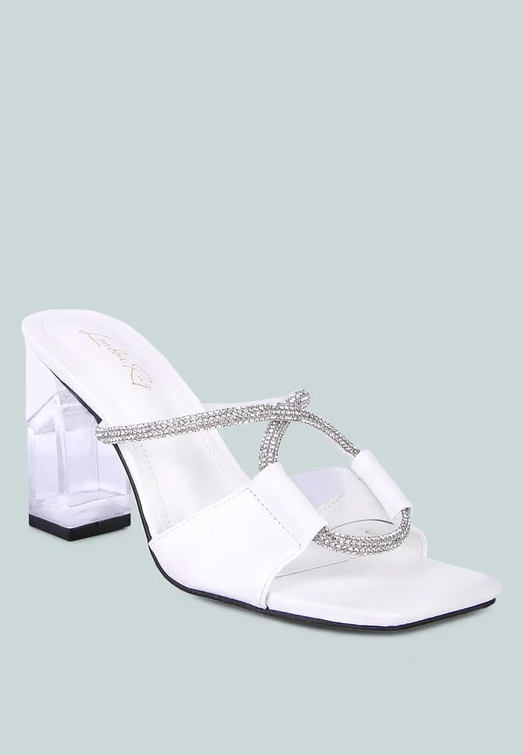 rhinestone embellished clear sandals