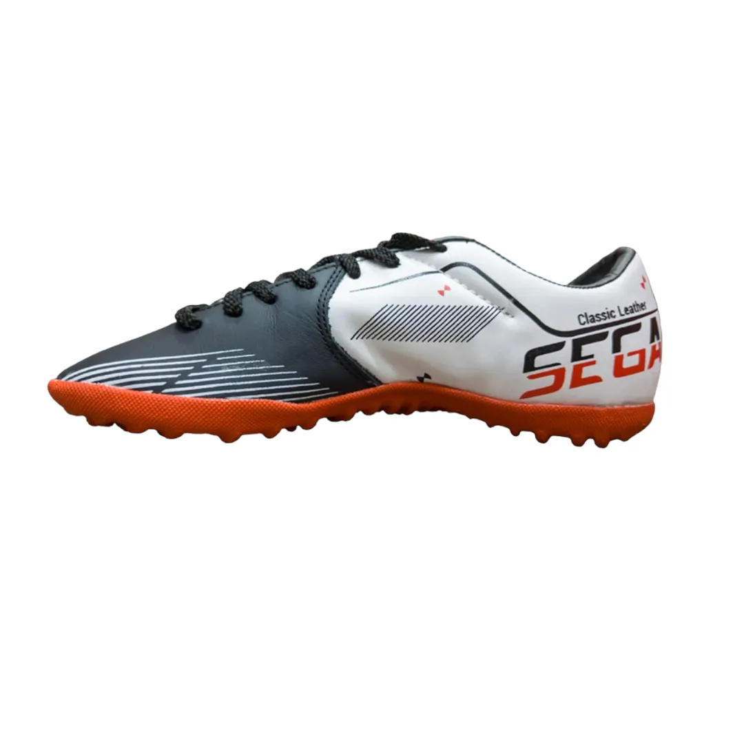 Sega Classic Leather Indoor Football Shoes (White/Black)