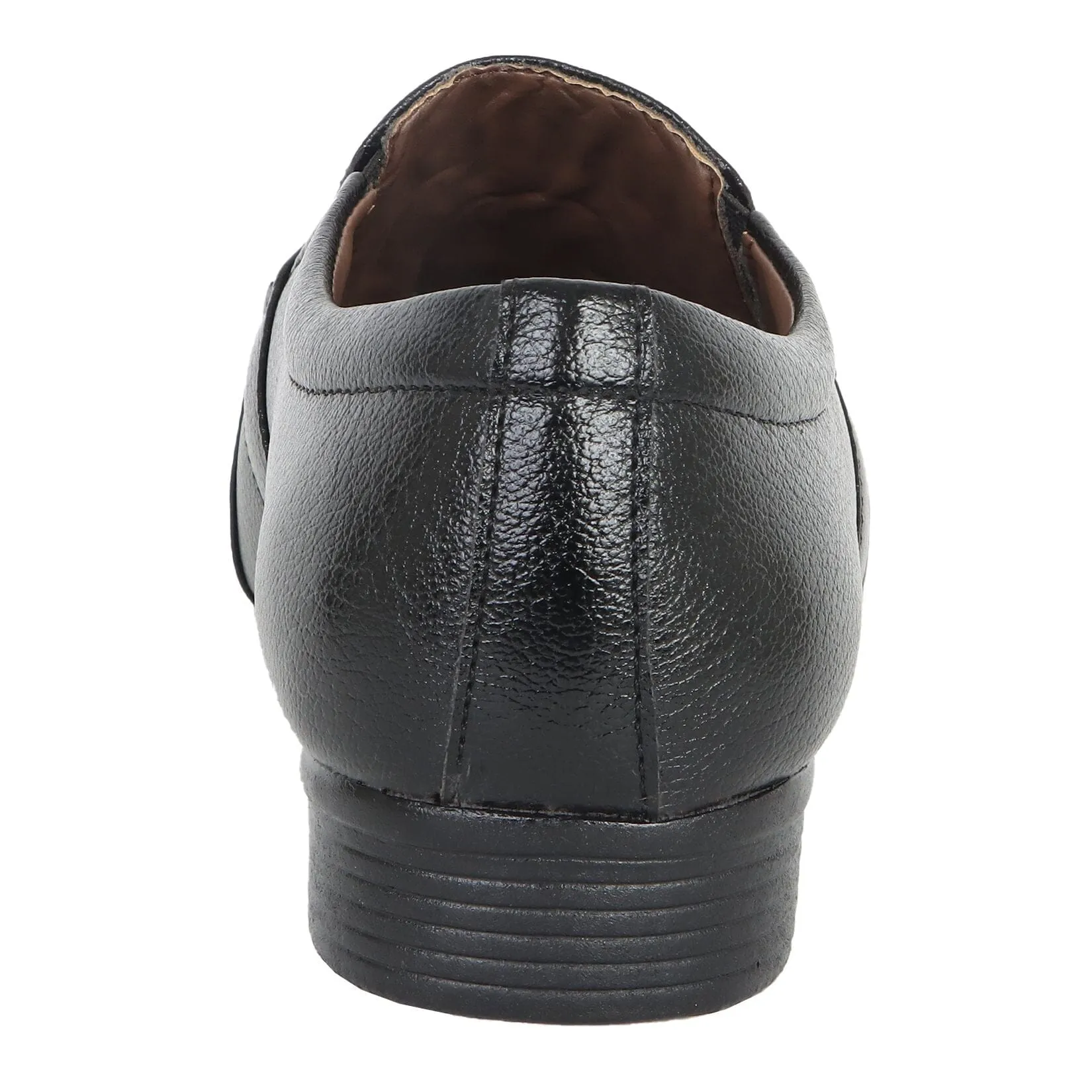 Somugi Mens Black Slip on formal Shoes made by Artificial Leather