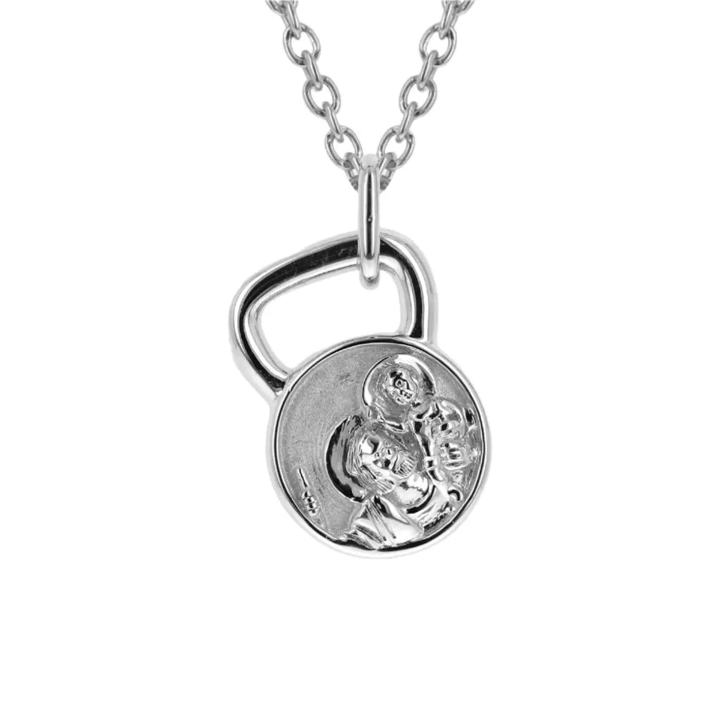 St. Christopher Kettlebell Necklace | Sterling