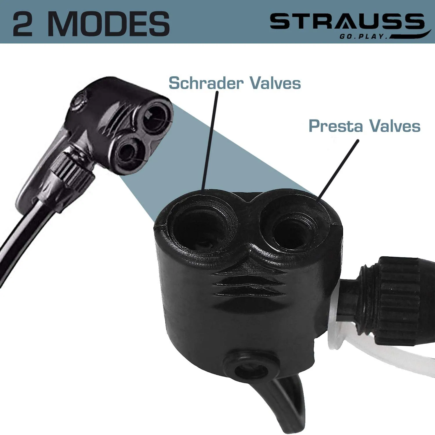 Strauss Bicycle Solar Tail Light and Bicycle Air Pump, (Black)