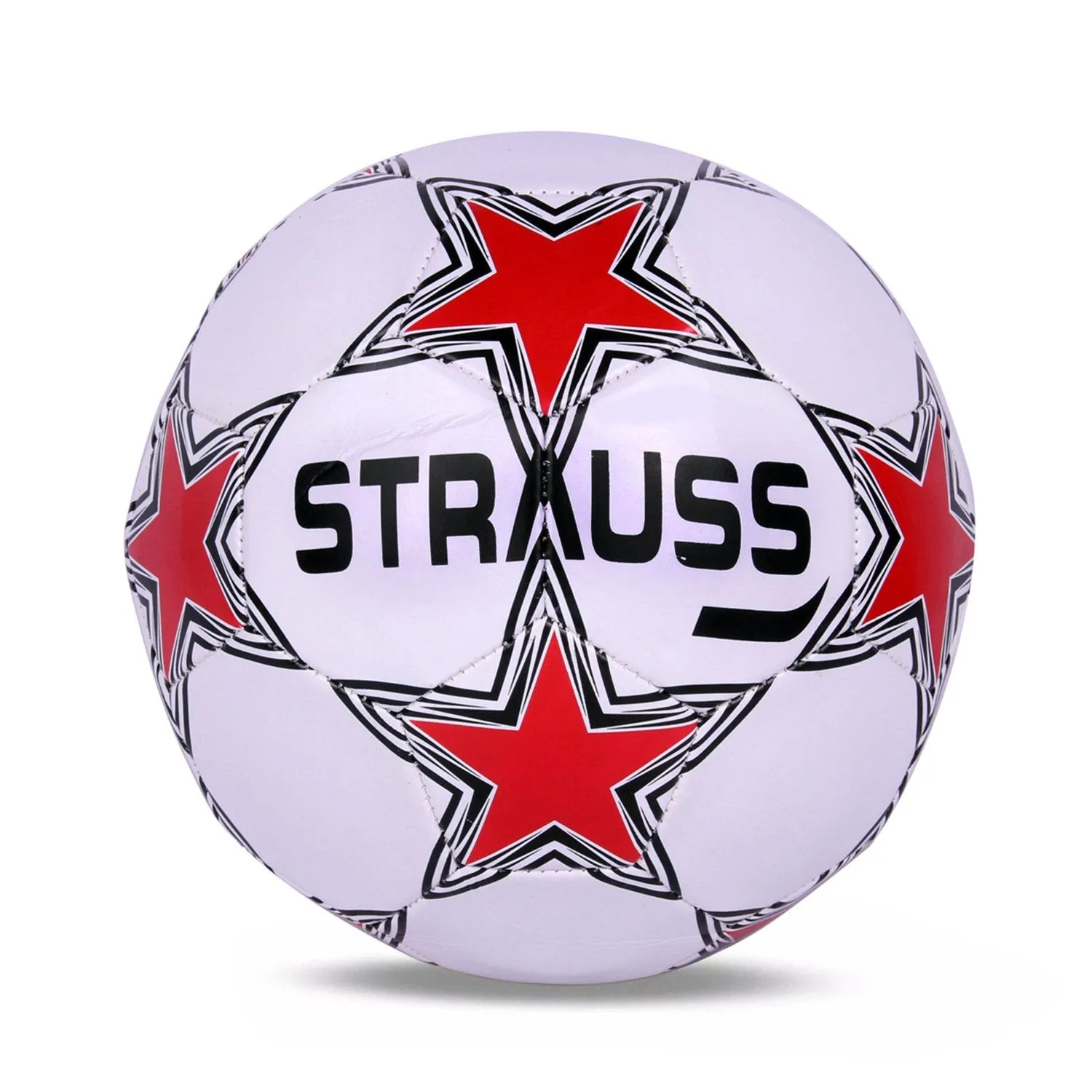 STRAUSS Budding Star Football Size-5 (White/Red)