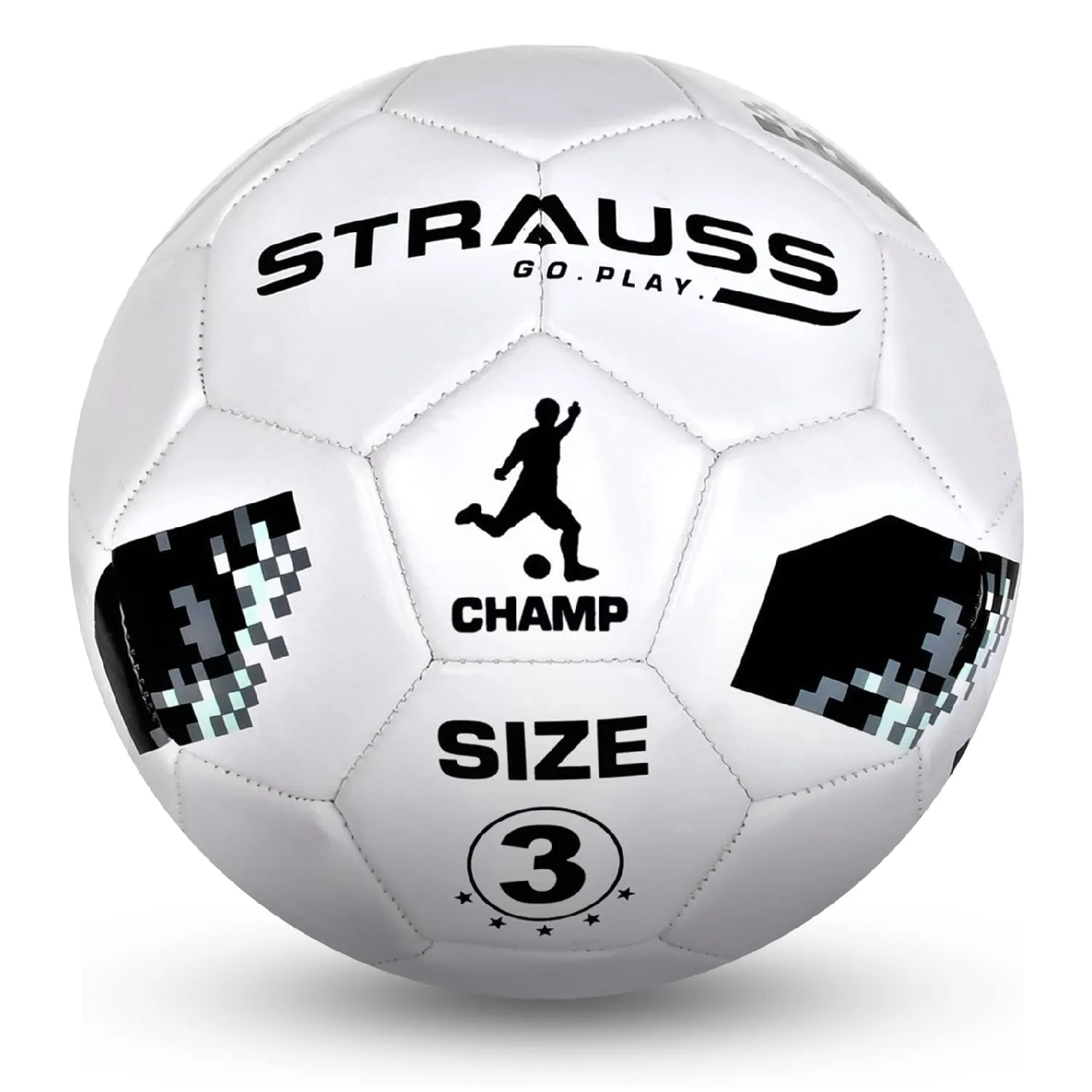 STRAUSS Official Football Size 3 | Professional Match Ball for Indoor & Outdoor Games & Training for Kids & Adults | Granular Texture with High-Performance Grained Surface, (White)