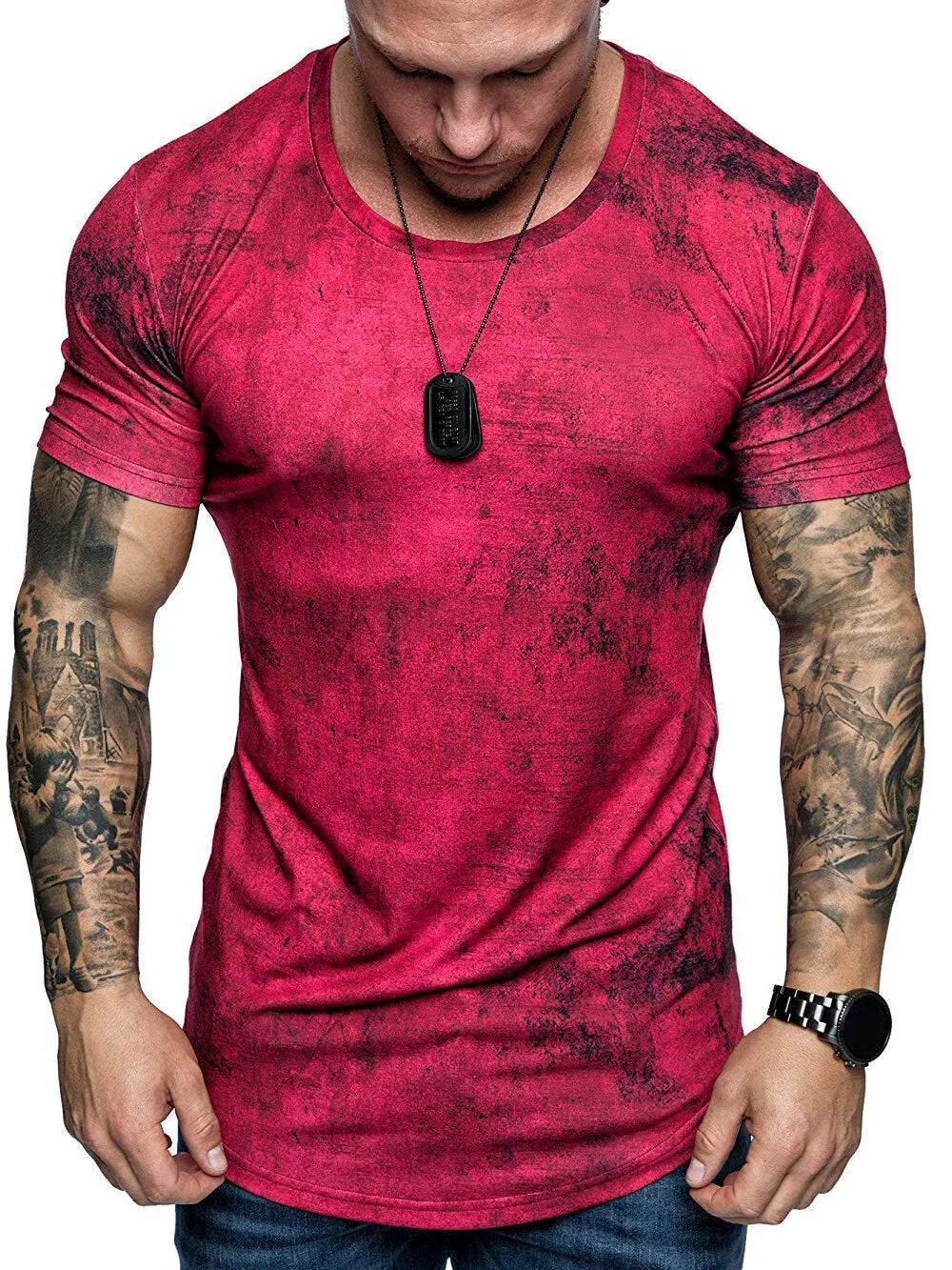 Summer Casual Short Sleeve T-shirt for men Breathable Quick-Dry Fitness Casual Shirts