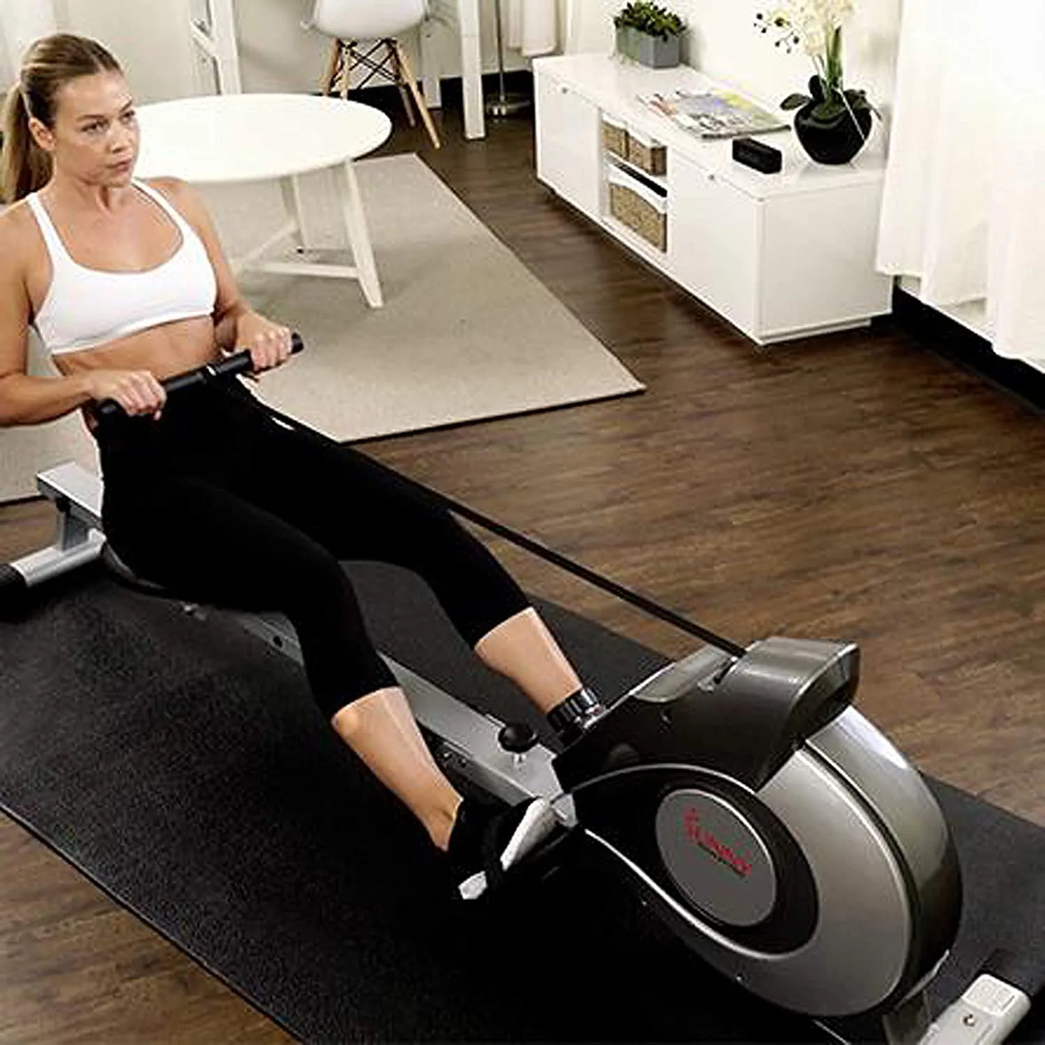 Sunny Health & Fitness Magnetic Rowing Machine Rower with LCD Monitor